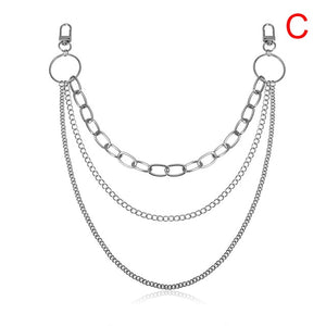 Punk Hip Hop Trendy Single Or Three Layer Belt Key Chain Waist Pants Chain Men Woman Jeans Long Metal Clothing Accessories