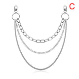 Punk Hip Hop Trendy Single Or Three Layer Belt Key Chain Waist Pants Chain Men Woman Jeans Long Metal Clothing Accessories