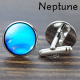 Full Moon Solar System Planet for Men Cufflinks Set Galaxy Nebula Earth Sun Jupiter Jewelry Suit Shirt Silver Cuff Links Gift