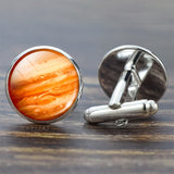 Full Moon Solar System Planet for Men Cufflinks Set Galaxy Nebula Earth Sun Jupiter Jewelry Suit Shirt Silver Cuff Links Gift