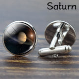 Full Moon Solar System Planet for Men Cufflinks Set Galaxy Nebula Earth Sun Jupiter Jewelry Suit Shirt Silver Cuff Links Gift