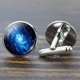 Full Moon Solar System Planet for Men Cufflinks Set Galaxy Nebula Earth Sun Jupiter Jewelry Suit Shirt Silver Cuff Links Gift