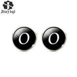 Jiayiqi Trendy Men Cufflinks A-Z Single Alphabet Shirt Cuff Button Business Cuff links Silver Color Male Cufflinks Wedding Gifts