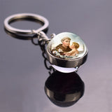 St Patrick St Michael Glass Ball Keychain Keyring Saint Angel Protection Key Chain Ring Religious Jewelry Christian Gifts