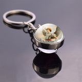 St Patrick St Michael Glass Ball Keychain Keyring Saint Angel Protection Key Chain Ring Religious Jewelry Christian Gifts