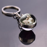St Patrick St Michael Glass Ball Keychain Keyring Saint Angel Protection Key Chain Ring Religious Jewelry Christian Gifts