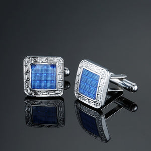 XKZM New men's shirts Cufflinks luxury jewelry brand of high-grade mahogany carbon fiber retro pattern Cufflinks free shipping