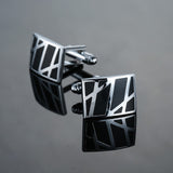 XKZM New men's shirts Cufflinks luxury jewelry brand of high-grade mahogany carbon fiber retro pattern Cufflinks free shipping