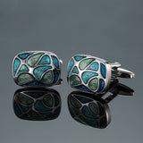XKZM New men's shirts Cufflinks luxury jewelry brand of high-grade mahogany carbon fiber retro pattern Cufflinks free shipping