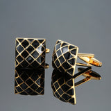 XKZM New men's shirts Cufflinks luxury jewelry brand of high-grade mahogany carbon fiber retro pattern Cufflinks free shipping