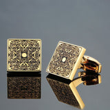 XKZM New men's shirts Cufflinks luxury jewelry brand of high-grade mahogany carbon fiber retro pattern Cufflinks free shipping