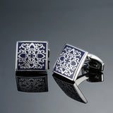 XKZM New men's shirts Cufflinks luxury jewelry brand of high-grade mahogany carbon fiber retro pattern Cufflinks free shipping