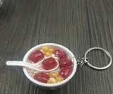 New Simulation Food Key Chains noodle New Keychain Chinese Blue and white porcelain Food Bowl Mini bag pendant  #17169