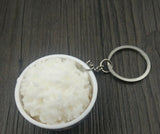 New Simulation Food Key Chains noodle New Keychain Chinese Blue and white porcelain Food Bowl Mini bag pendant  #17169