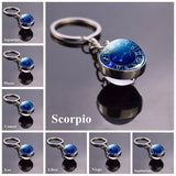 12 Zodiac Signs Keychain Constellation Aquarius Pisces Aries Taurus Gemini Cancer Leo Virgo Libra Scorpio Glass Ball Ke ychain