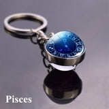 12 Zodiac Signs Keychain Constellation Aquarius Pisces Aries Taurus Gemini Cancer Leo Virgo Libra Scorpio Glass Ball Ke ychain