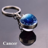 12 Zodiac Signs Keychain Constellation Aquarius Pisces Aries Taurus Gemini Cancer Leo Virgo Libra Scorpio Glass Ball Ke ychain