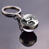 Double Side Yin Yang Tai Chi Keychain Glass Ball Pendant Zen Meditation Symbol Key Chain Key Rings Car Keyfob