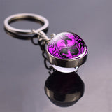 Double Side Yin Yang Tai Chi Keychain Glass Ball Pendant Zen Meditation Symbol Key Chain Key Rings Car Keyfob