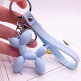 Cartoon Balloon Dog Keychain Colorful Soft Rubber PVC Lovely Dog Keychains For Women Key Chain Car Key Ring Bag Pendant Jewelry