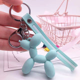 Cartoon Balloon Dog Keychain Colorful Soft Rubber PVC Lovely Dog Keychains For Women Key Chain Car Key Ring Bag Pendant Jewelry