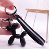Cartoon Balloon Dog Keychain Colorful Soft Rubber PVC Lovely Dog Keychains For Women Key Chain Car Key Ring Bag Pendant Jewelry