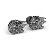 Star Wars Cufflinks Galactic Empire Imperial Stormtrooper Enamel Mask Shirt Brand Cuff Buttons Silver Plated Cuff Links Jewelry