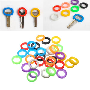 32pcs/lot Mixed Color Hollow Rubber Key Covers брелок для ключей Soft Silicone Keys Locks Cap Elastic Topper Keyring Case