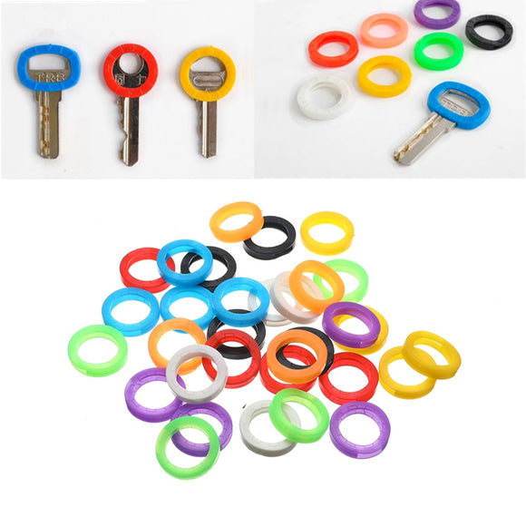 32pcs/lot Mixed Color Hollow Rubber Key Covers брелок для ключей Soft Silicone Keys Locks Cap Elastic Topper Keyring Case