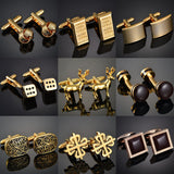 New luxury shirts Cuff links jewelry brand high-grade silver gold metal Blue Pink white crown crystal Cufflinks for men's