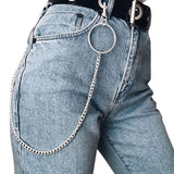 Punk Street Trouser Keychain for Women Girl Metal Wallet Belt Chain Hipster Key Chain Pant Keyring HipHop Fashion Jewelry