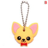 1 Pc Silicone Key Ring Cap Head Cover Keychain Case Shell Cat Hamster Shih Tzu Pug Dog Animals Shape Lovely Jewelry Gift