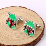 Star Wars Cufflinks Galactic Empire Imperial Stormtrooper Enamel Mask Shirt Brand Cuff Buttons Silver Plated Cuff Links Jewelry
