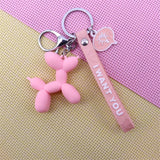 Cartoon Balloon Dog Keychain Colorful Soft Rubber PVC Lovely Dog Keychains For Women Key Chain Car Key Ring Bag Pendant Jewelry