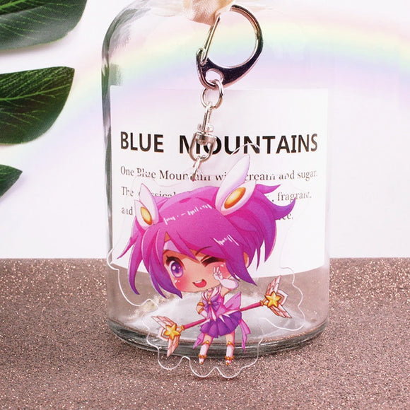 League of New Legends Acrylic keychain LOL Soraka ashe LuLu Riven funny cute pendant Jewelry Accessory Chaveiro Llaveros gifts