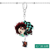 Anime Demon Slayer Kimetsu no Yaiba keychain Kamado Tanjirou Kamado-Nezuko Tomioka Giyuu acrylic key chain cute funny cartoon