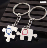 New Trendy Hot Sale 1 Pair Silver Key Chain Alloy Arrow Bow Love Keyrings Key Chains Lovers Ring Couples keychain for Gift 17343