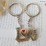 New Trendy Hot Sale 1 Pair Silver Key Chain Alloy Arrow Bow Love Keyrings Key Chains Lovers Ring Couples keychain for Gift 17343