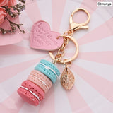 Women Cake Key chain fashion nice cute French pastries Keychain bag charm car Key Ring wedding Party gift Jewelry 17278