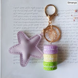 Women Cake Key chain fashion nice cute French pastries Keychain bag charm car Key Ring wedding Party gift Jewelry 17278