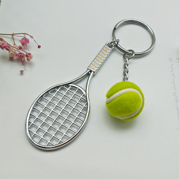 Tennis Racket Keychain - Cute Sport Mini Keychain car 6 color Pendant Keyring Sports Key Chain Who love sports Gifts 17248