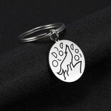 My Shape Key Ring Wolf Animal Stainless Steel Jewelry Keyring Forest Animal Keychain Cut Out Hollow Keyholder Pendant GIft Men