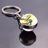 Music Notes Keychain Violin Piano Musical Instruments Key Rings Glass Ball Jewelry Keyring Pendant Musician Christmas Gifts