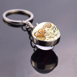 Music Notes Keychain Violin Piano Musical Instruments Key Rings Glass Ball Jewelry Keyring Pendant Musician Christmas Gifts