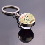 Music Notes Keychain Violin Piano Musical Instruments Key Rings Glass Ball Jewelry Keyring Pendant Musician Christmas Gifts