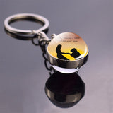 German Shepherd Dog Angel Key Ring Pet Dog Jewelry Charm Double Sided Glass Ball Keychain Animal Dog Cute Fashion Accessories