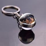 German Shepherd Dog Angel Key Ring Pet Dog Jewelry Charm Double Sided Glass Ball Keychain Animal Dog Cute Fashion Accessories