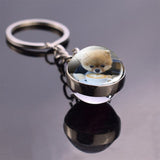 German Shepherd Dog Angel Key Ring Pet Dog Jewelry Charm Double Sided Glass Ball Keychain Animal Dog Cute Fashion Accessories