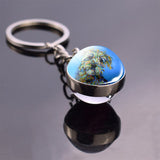 German Shepherd Dog Angel Key Ring Pet Dog Jewelry Charm Double Sided Glass Ball Keychain Animal Dog Cute Fashion Accessories