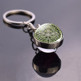 Aztec Calendar Mexican Key Chain Glass Ball Keychain Keyring Mayan Calendar Pendant Men Fashion Accessories